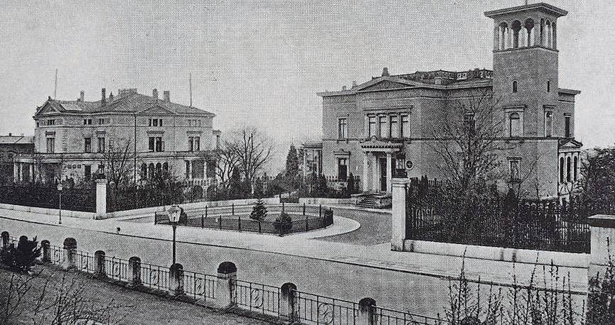 Villen auf dem Weinberg: Die Familie Henschel lebte auf dem Weinberg. Die rechte Villa ließ Oskar Henschel 1871 erbauen, das Haus Henschel links daneben 1903 sein Sohn Karl. 1932 wurden d6ie Häuser abgerissen. FOTO: SAMMLNG HORST HAMECHER